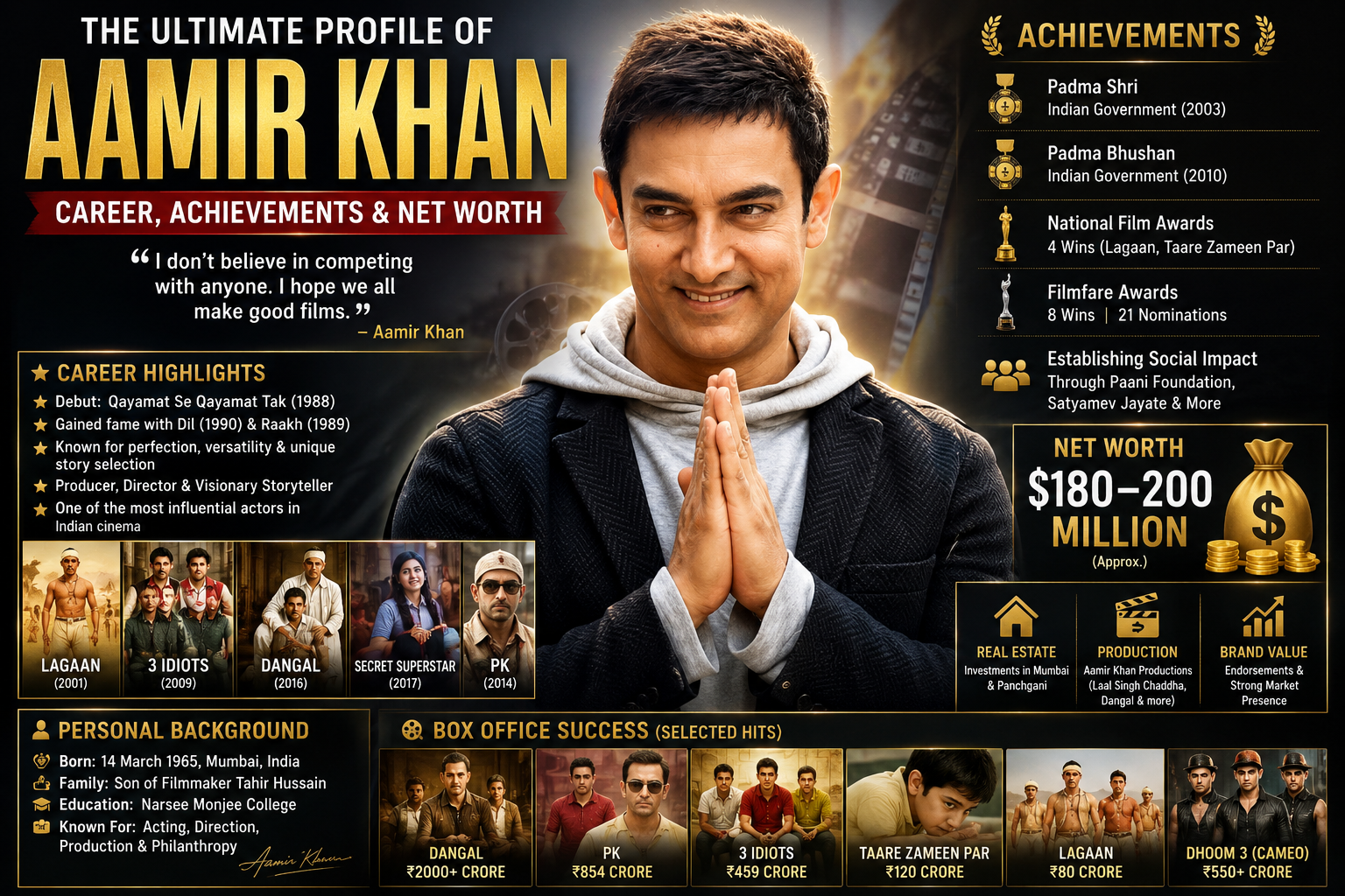 The Ultimate Profile of Aamir Khan Career and Achievements and Net Worth