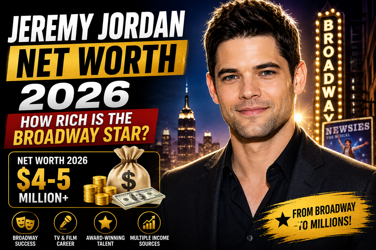 Jeremy Jordan Net Worth 2026 How Rich Is the Broadway Star