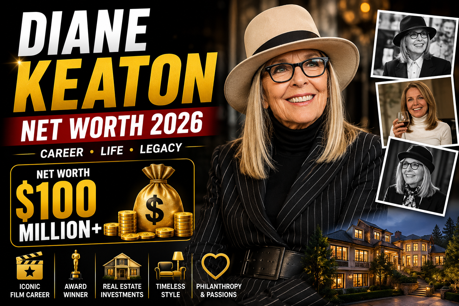 Diane Keaton Net Worth 2026: How the Hollywood Icon Built Her $100 Million Fortune